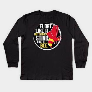 Float Like A Butterfly Ali Quote Kids Long Sleeve T-Shirt